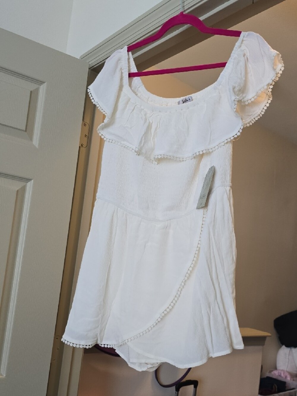 Justify Cream Off-White Ruffle Romper - Picture 6 of 11